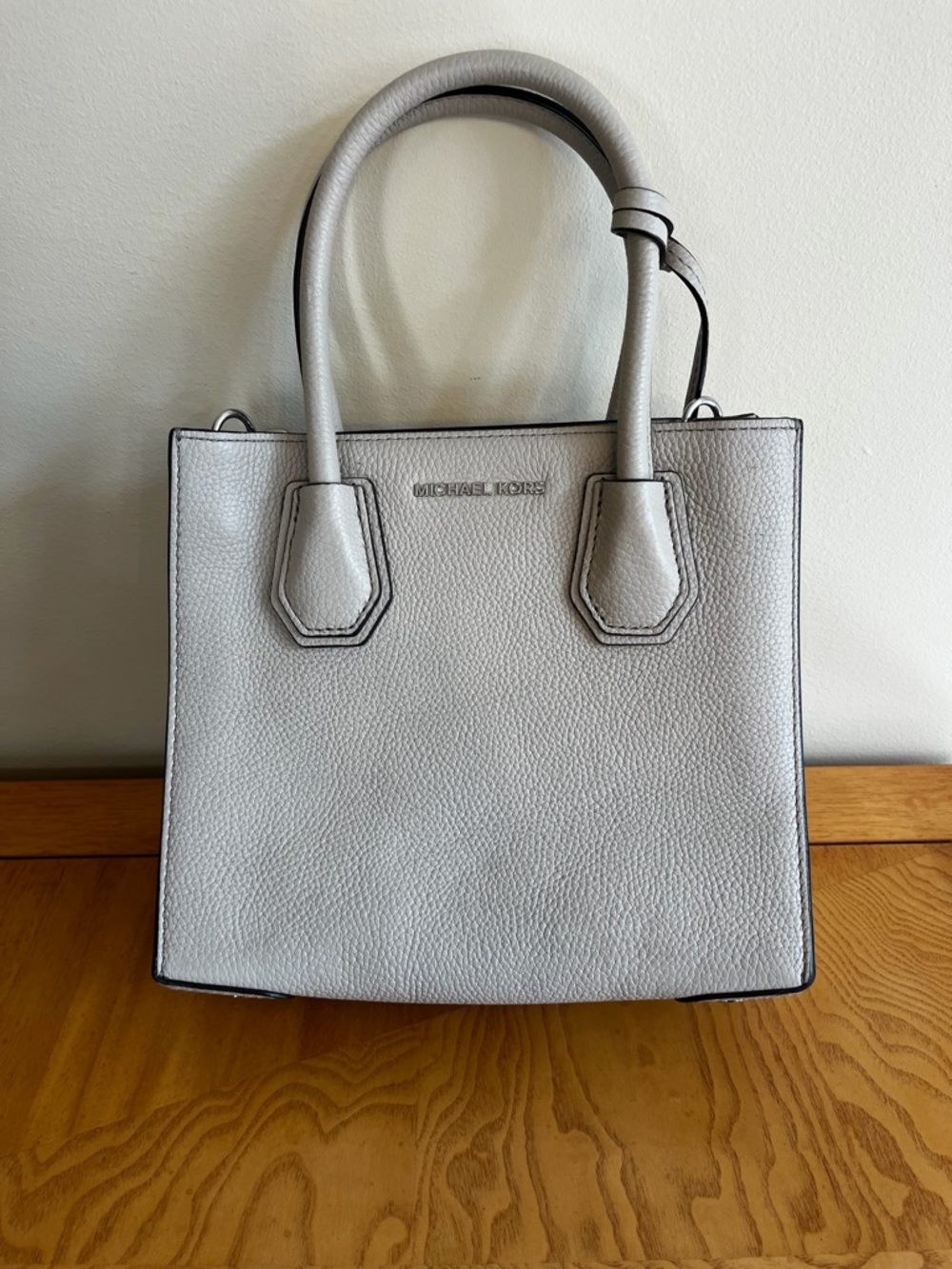 Michael‎ Kors Mercer Ivory Pebbled Leather Satchel Crossbody Purse
